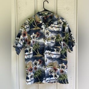 Vintage PCH Tropical Floral Button-Up Shirt Size Large